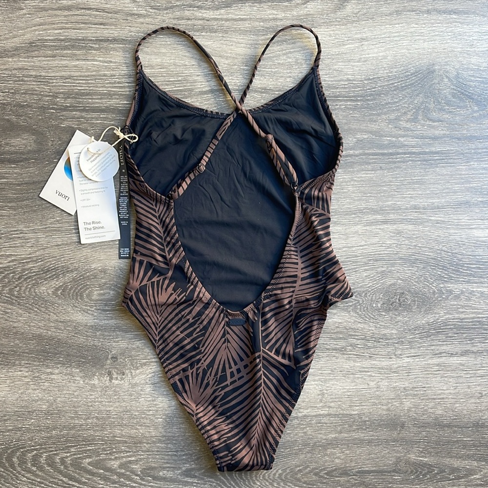 Vuori Sunkissed One Piece Women's Swimsuit, chocolate fronds - Picture 4 of 10